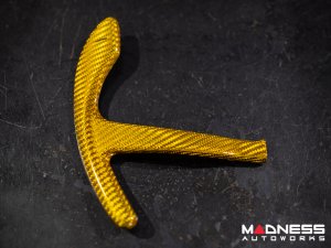  Alfa Romeo Giulia Paddle Shifter Covers - Carbon Fiber - Yellow Candy